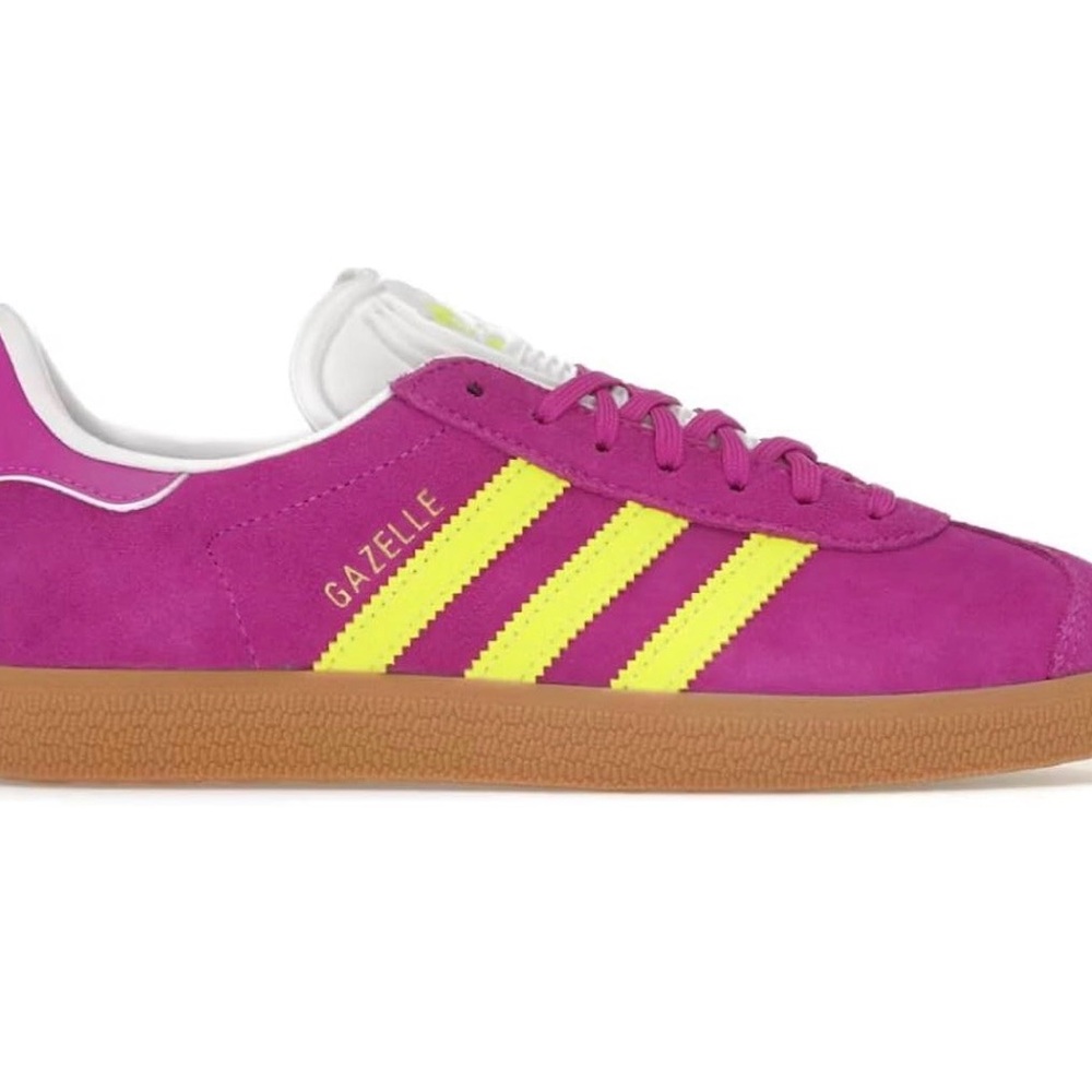 Adidas Gazelle Pink and Yellow Sneakers Sz 6.5